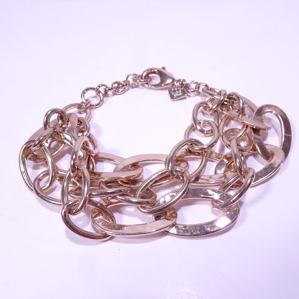 Banana Republic Women's Gold Triple Link Bracelet NWT 78 - Picture 2 of 7